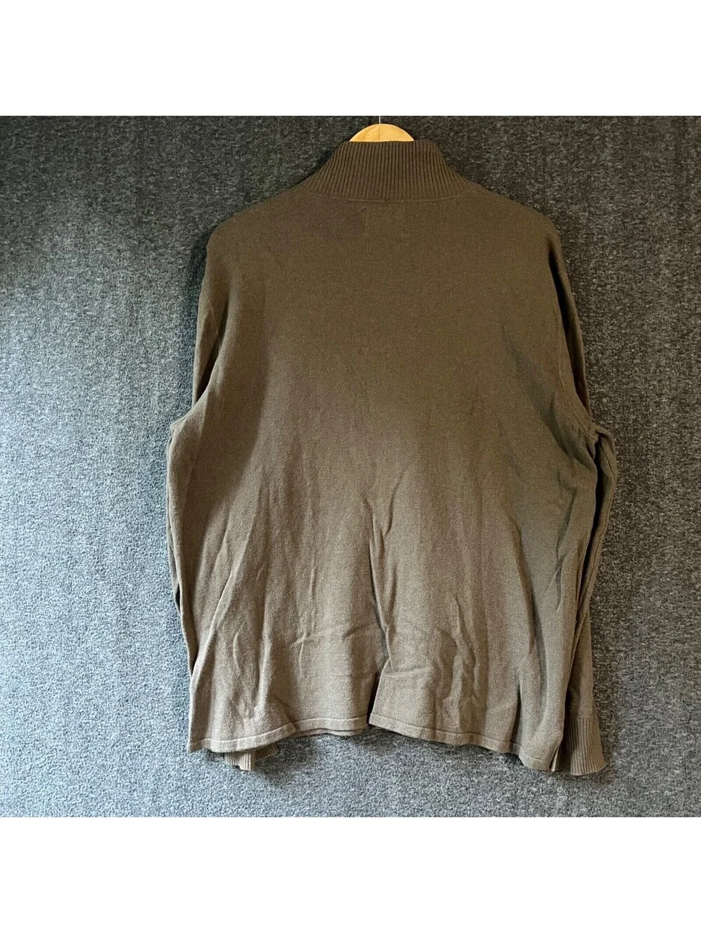Men’s The North Face 1/4 Zip Wool Blend Sweater Brown Heathered A72H